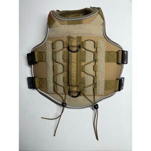 Nanificent Tactical Dog Harness Sz M Working Military Style MOLLE Vest Tan